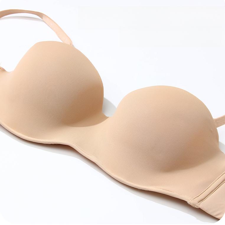 Damen Nahtloser BH Trägerloser BH Weicher Stahlring Raffend Anti-Hängend Sexy BH