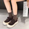 Ugly cute big head bread shoes autumn new thick-soled heightening matte leather casual sports shoes