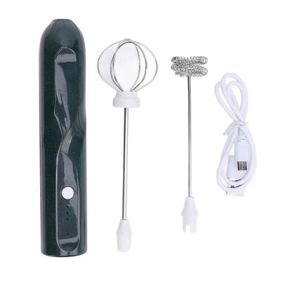 Rechargeable Milk Frother Handheld Milk Frother Wand With 2 Whisk Attachments Electric Whisk Drink