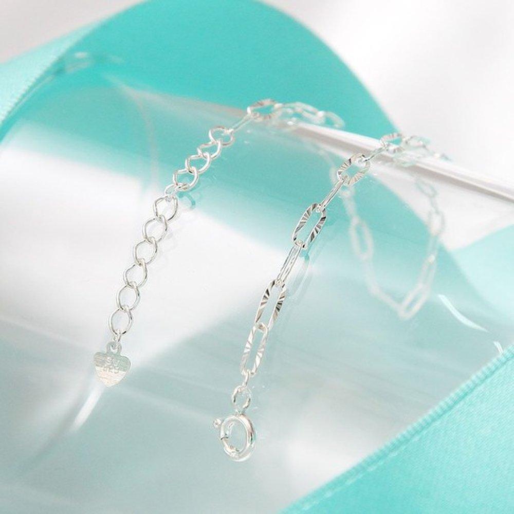 92.5 Silver Cutting Point Module Chain Silver Bracelet Girlfriend Birthday 100th Day Gift Silver Bracelet Layered Bracelet Women's Bracelet