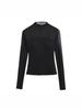 Women's Chic Sheer Mesh Spliced Long Sleeve T-shirt: Elegant Slim-fit, Sexy Base Layer Top