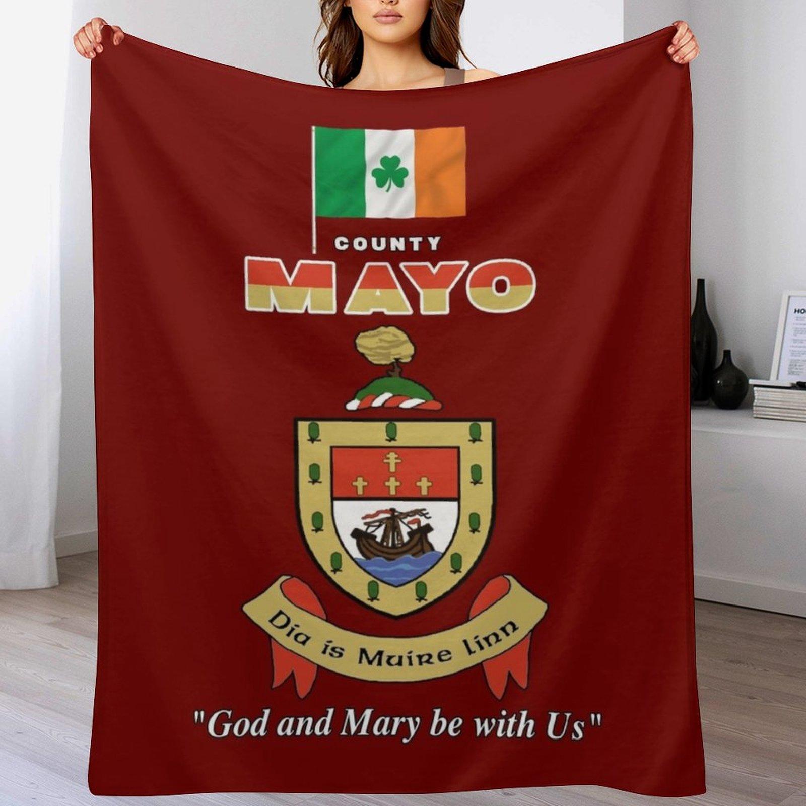 COUNTY MAYO IRELAND OFFICIAL CREST Throw Blanket Lightweight Warm Blanket for Travel Camping 102x76cm(40x30in)