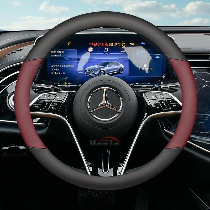 Skórzana Pokrowiec na Kierownicę Samochodową do Mercedes Benz C220 GLC W447 W124 W203 W204 W205 W218 W245 W166 W212 W210 W221 Akcesoria mo00
