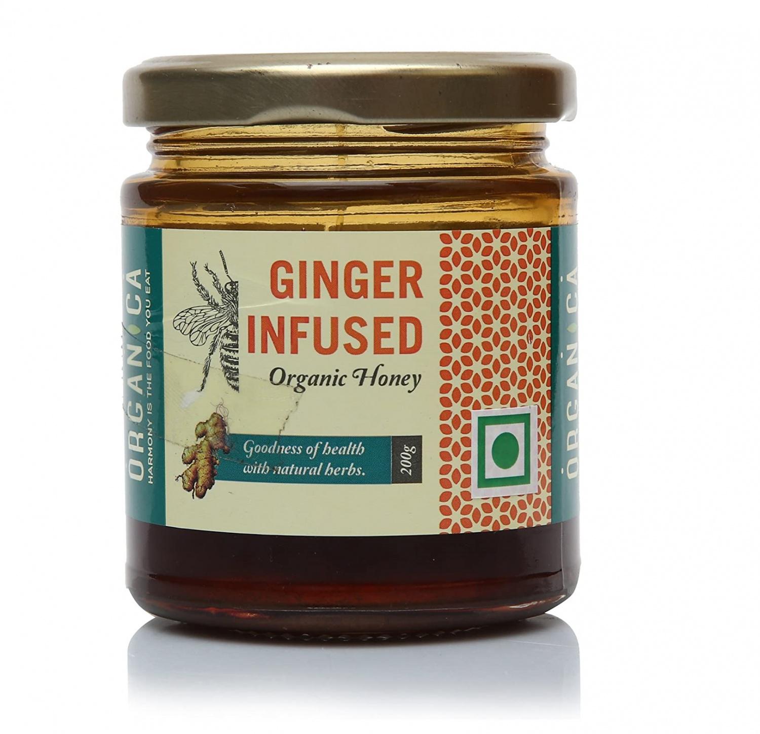 

Натуральный Мед с Имбирем (200 г), Ginger Infused Organic Honey, Organica