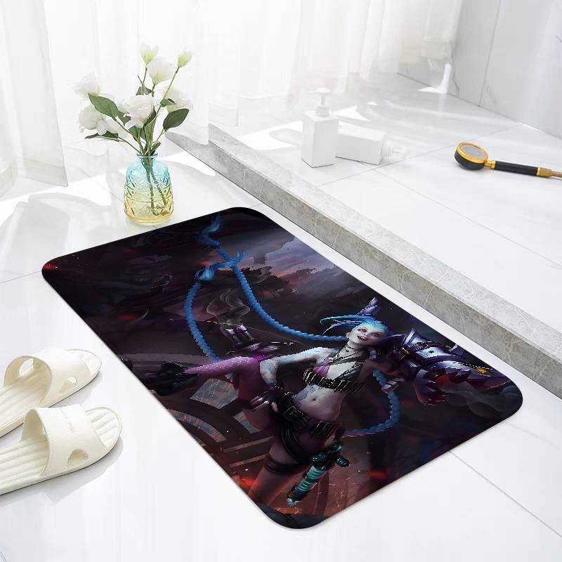 L-LoL-J-Jinx-Runaway Loli Floor Mat For Living Room Cushions Modern Soft Fluffy Home Rug For Children's Bedroom Play Carpet