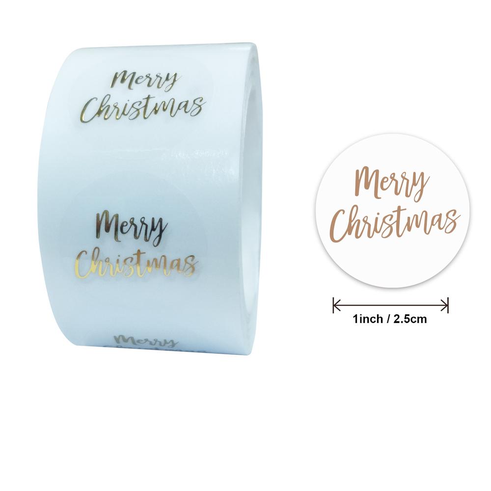 100-500Pcs High-Standard-Quality Round High-Quality Clear High-Quality Merry High-Quality Christmas High-Quality Stickers High-Quality Thank