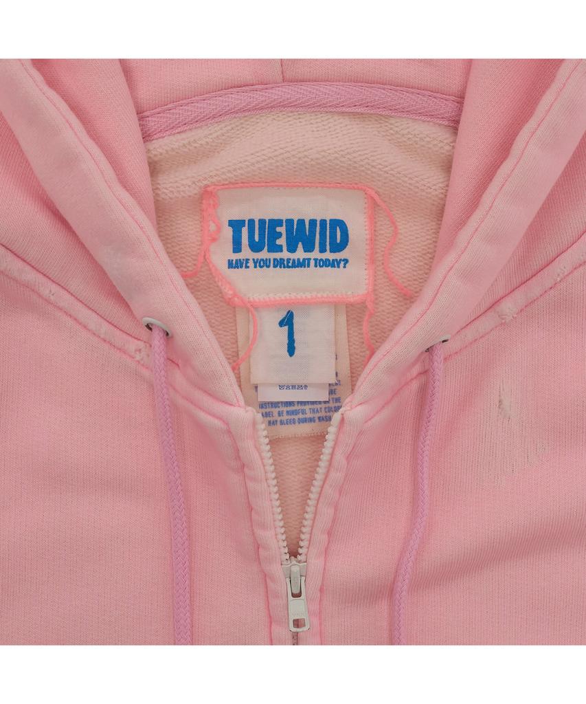 Tuewid Classic Embroidery Set Up Zip Up In Blush Pink