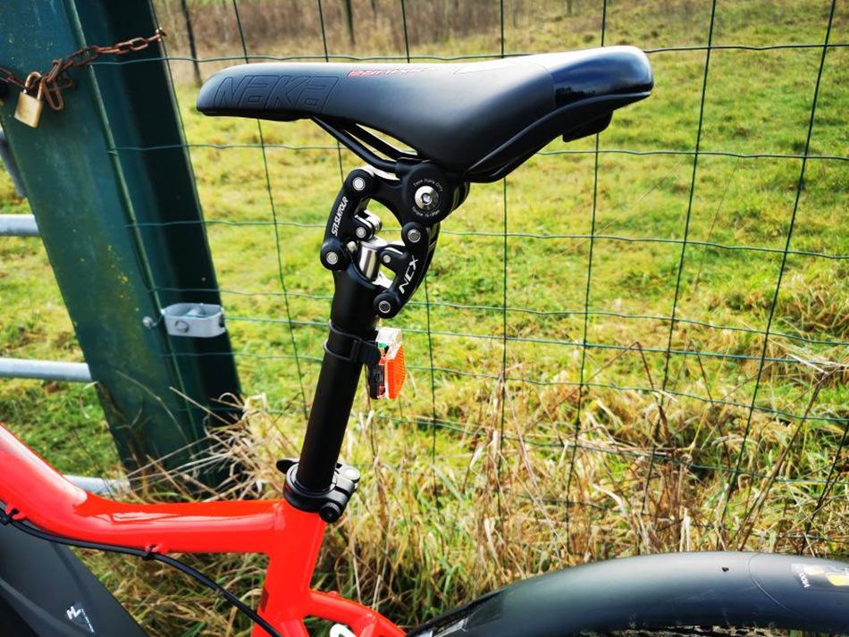 SUNTOUR NCX Suspension Seatpost: 30.9mm Four-Bar Linkage, Mountain Bike Shock-Absorbing, Bright Polished