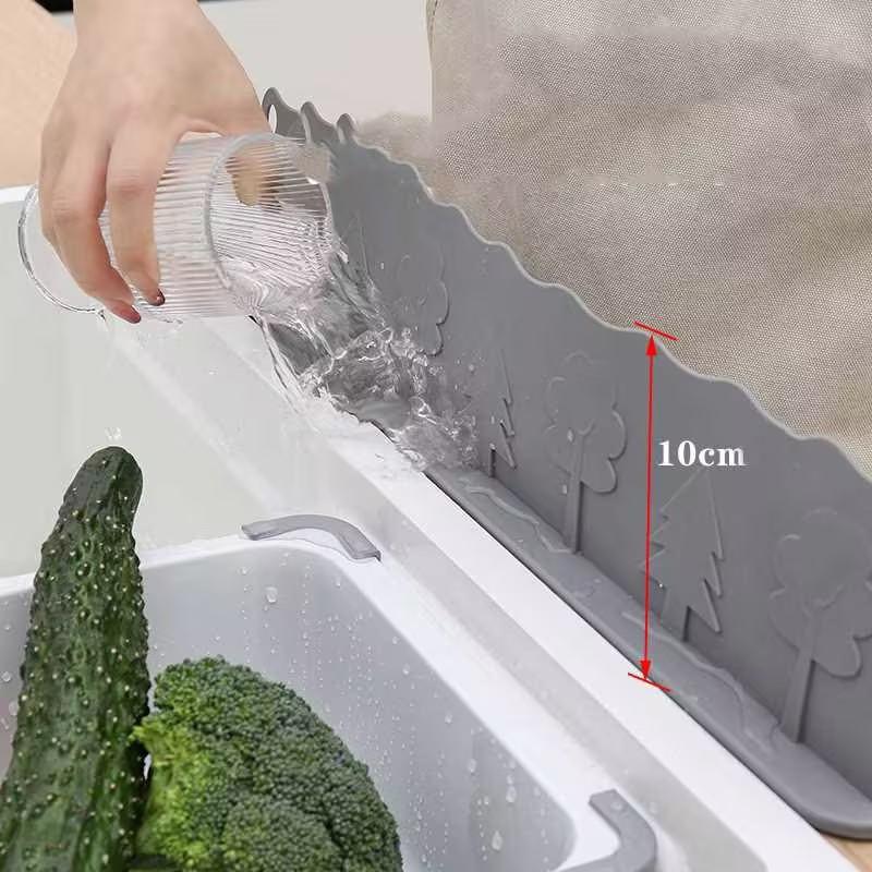 Kitchen Silicone Sink Countertop Water Splash Guard Reusable Waterproof Splashboard Home Splash Sink Baffle Board Gadgets