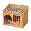 Four Seasons Universal Cat House – Enclosed Rattan Weaving Villa for Cats