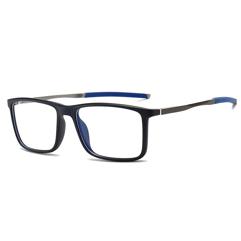 Men's Sports Style Eyeglass Frame with TR90 Anti-Blue Light Lenses and Aluminum-Magnesium Legs, Myopia Compatible, Model 5832