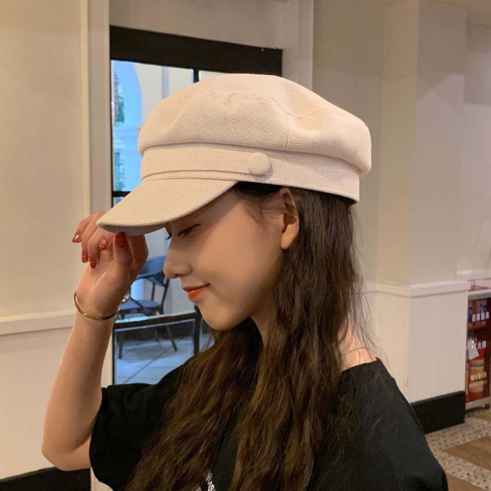 Visor Hats Fashion Octagonal Cap Cotton Linen Navy Hats Vintage Women Berets  Travel