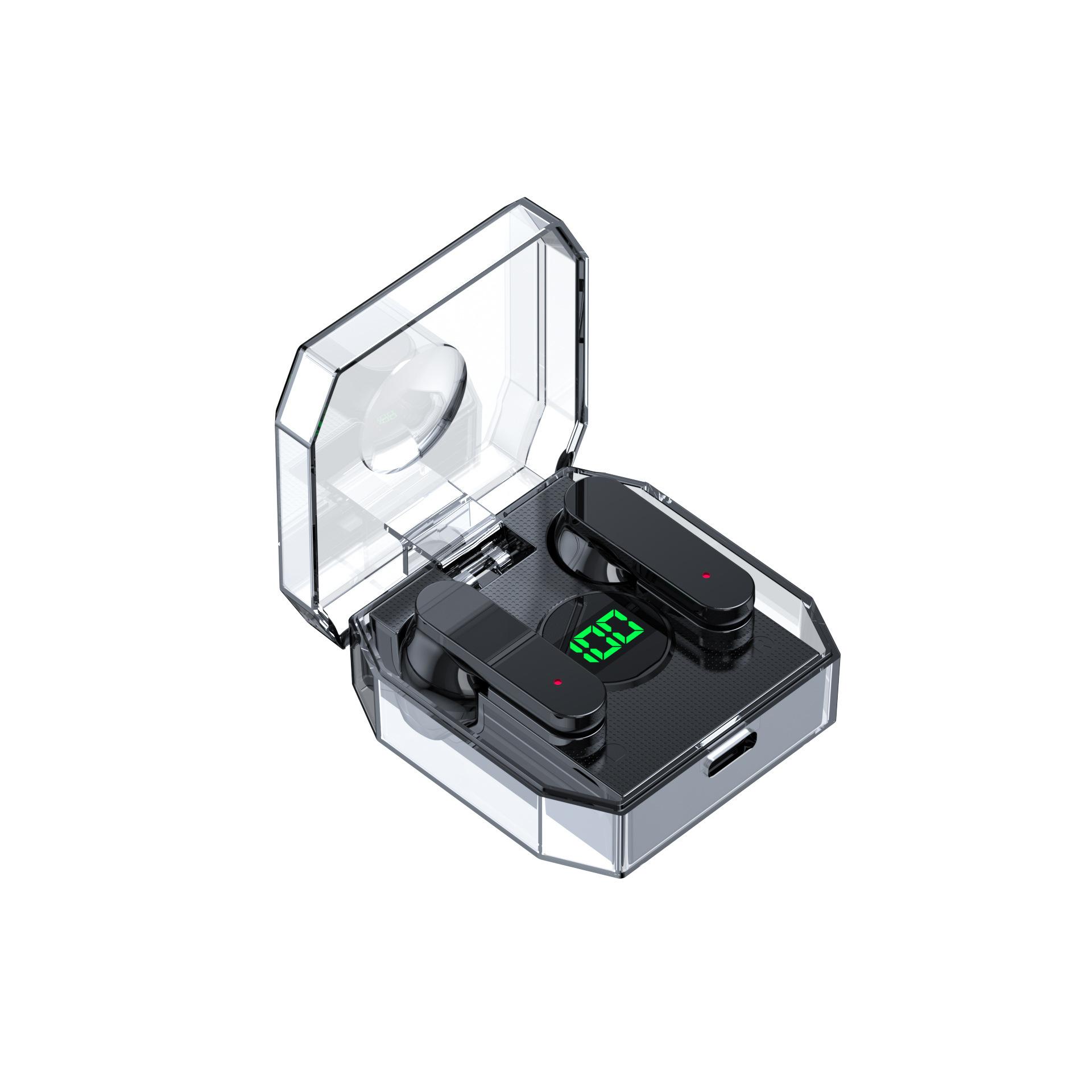 

Полностью прозрачные беспроводные наушники Bluetooth с высоким внешним видом. Новые полувкладыши для мужчин и женщин. чёрный