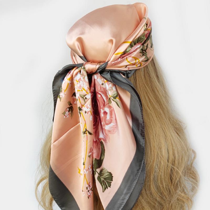 Four Seasons Square Kerchief Popular 90X90CM Stripe Shawls Fashion New Sunscreen Bandannas Europe And America Silk Scarves