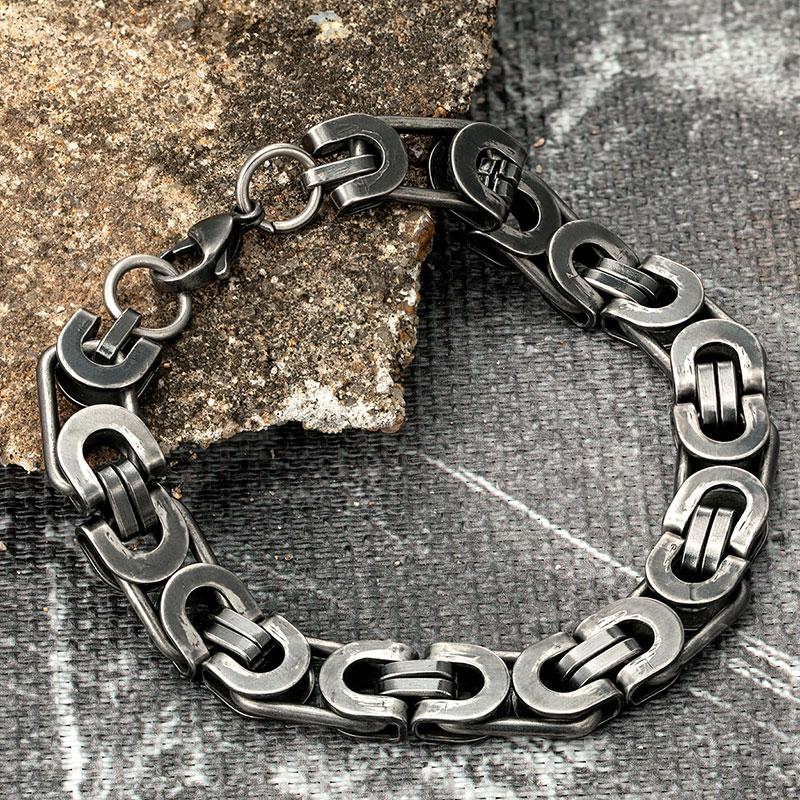 Vintage Armbänder Herren Edelstahl Curb Kubanische Kette Armreifen Modeschmuck Retro Armband Hand Zubehör Großhandel Geschenke