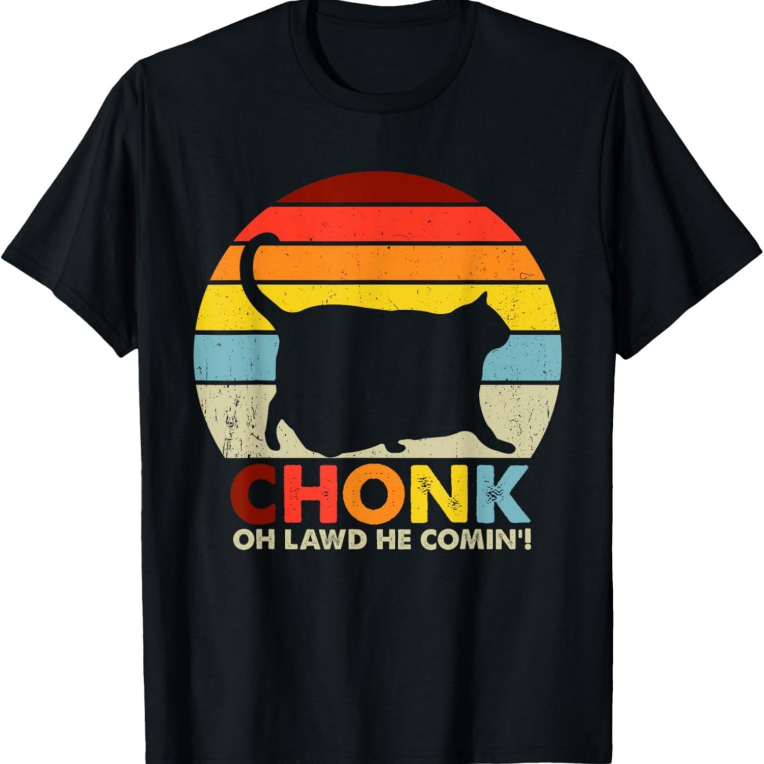 

Chonk Cat Scale Meme Funny Retro Style Vintage Cats Memes T-Shirt(10) S чёрный