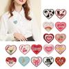 16pack Unique Heart Patches Luxurious Embroidery Patches Personality Appliques for Creative Projects