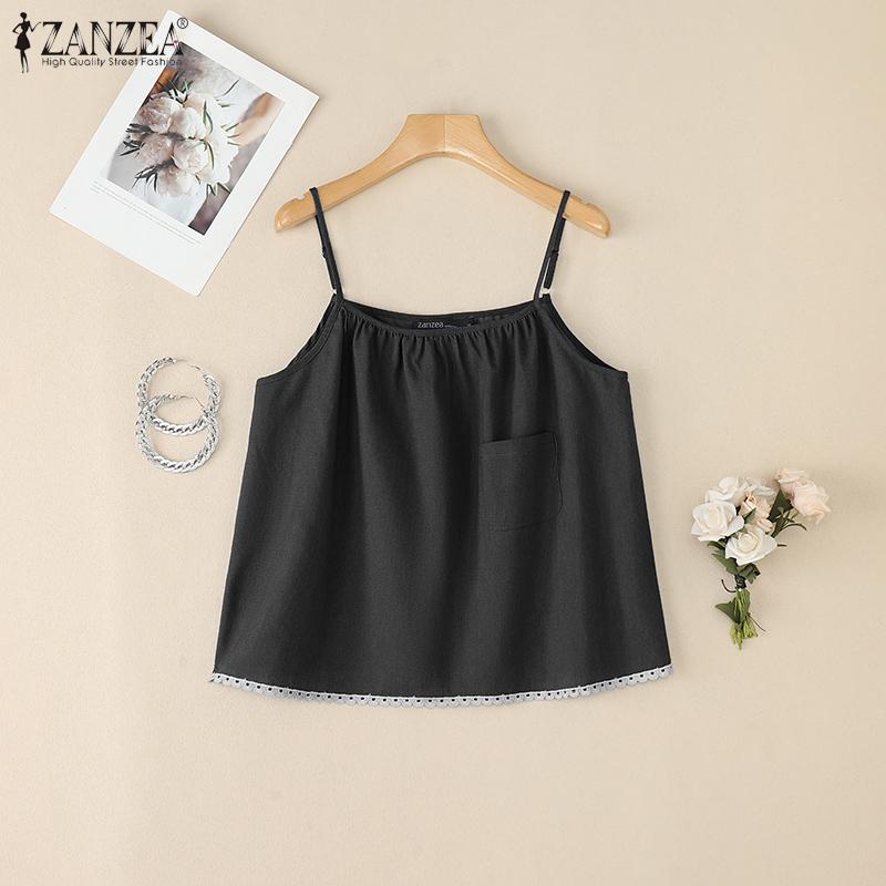 ZANZEA Womens Summer Casual Sleeveless Straps Slip Camisoles