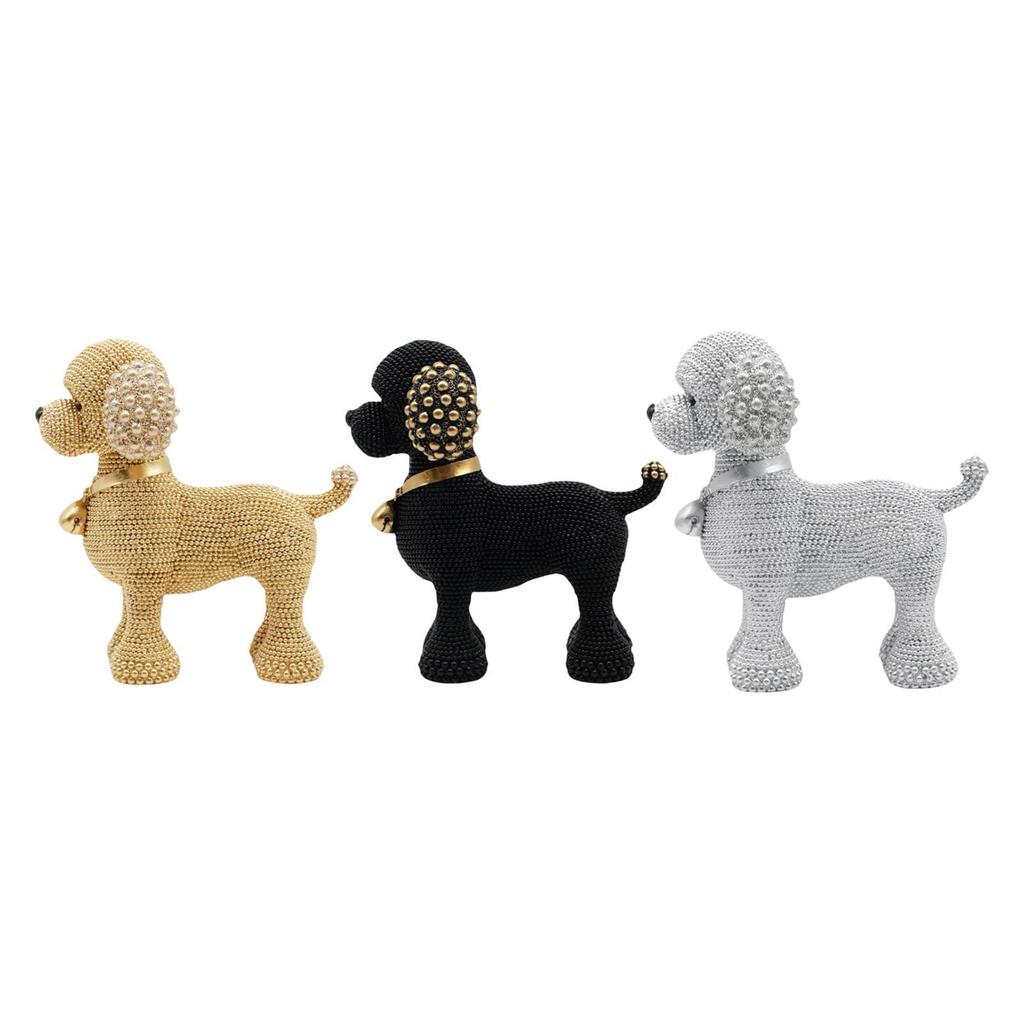 Beaded Dog Resin Statue Animal Sculpture Table Centerpiece Puppy Figurine Desk Figure for Party Bedroom Housewarming Cabinet