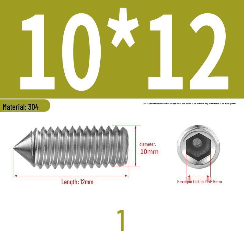 12.9 Edelstahl 304 Innensechskant Kegelspitze Gewindestift M2/M3