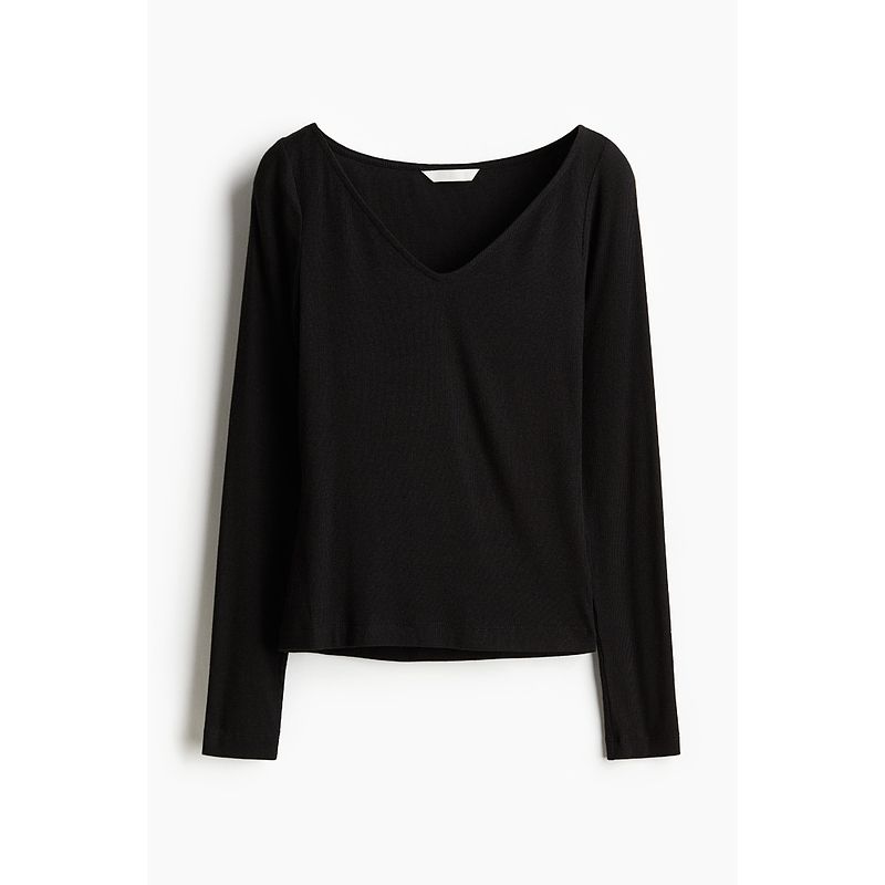 

HM Fall Women s Clothing Fashion Casual Casual Silm Fine Knitting Tops 1266840 Black 160/88