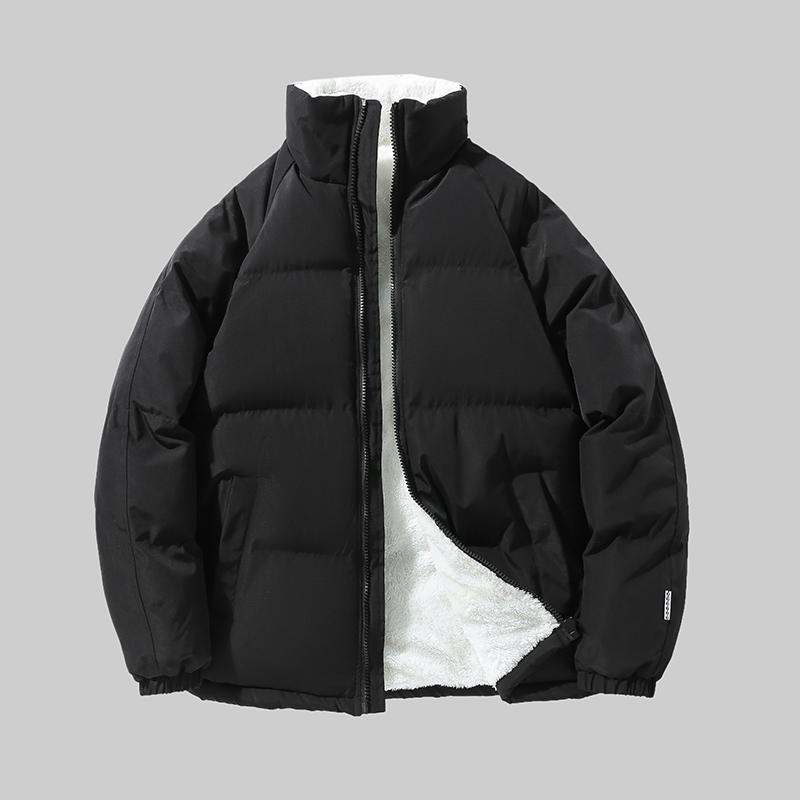 

Мужская теплая шерстяная куртка, повседневная и универсальная, с воротником-стойкой, осенне-зимняя куртка-топ 4XL&1 pack чёрный