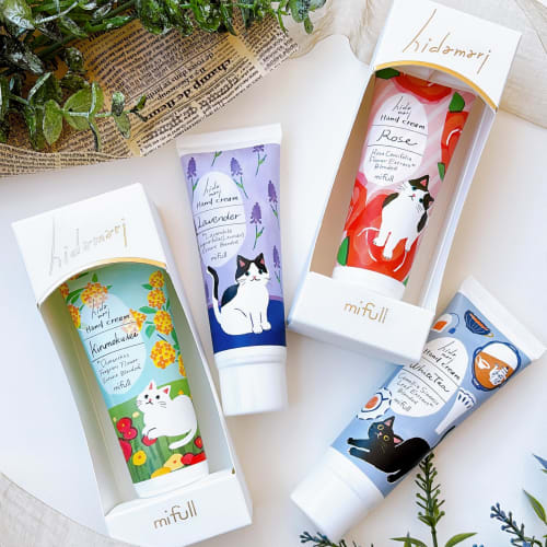 mifull hidamari hand cream lavender hand care lavender scent cat