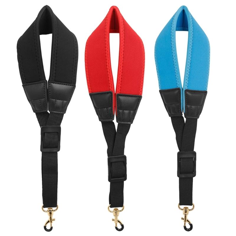 Saxophone Nylon Neck Strap with Thick Soft Padded Adjustable Buckle Black Hook for Baritone Alto Tenor Soprano Sax