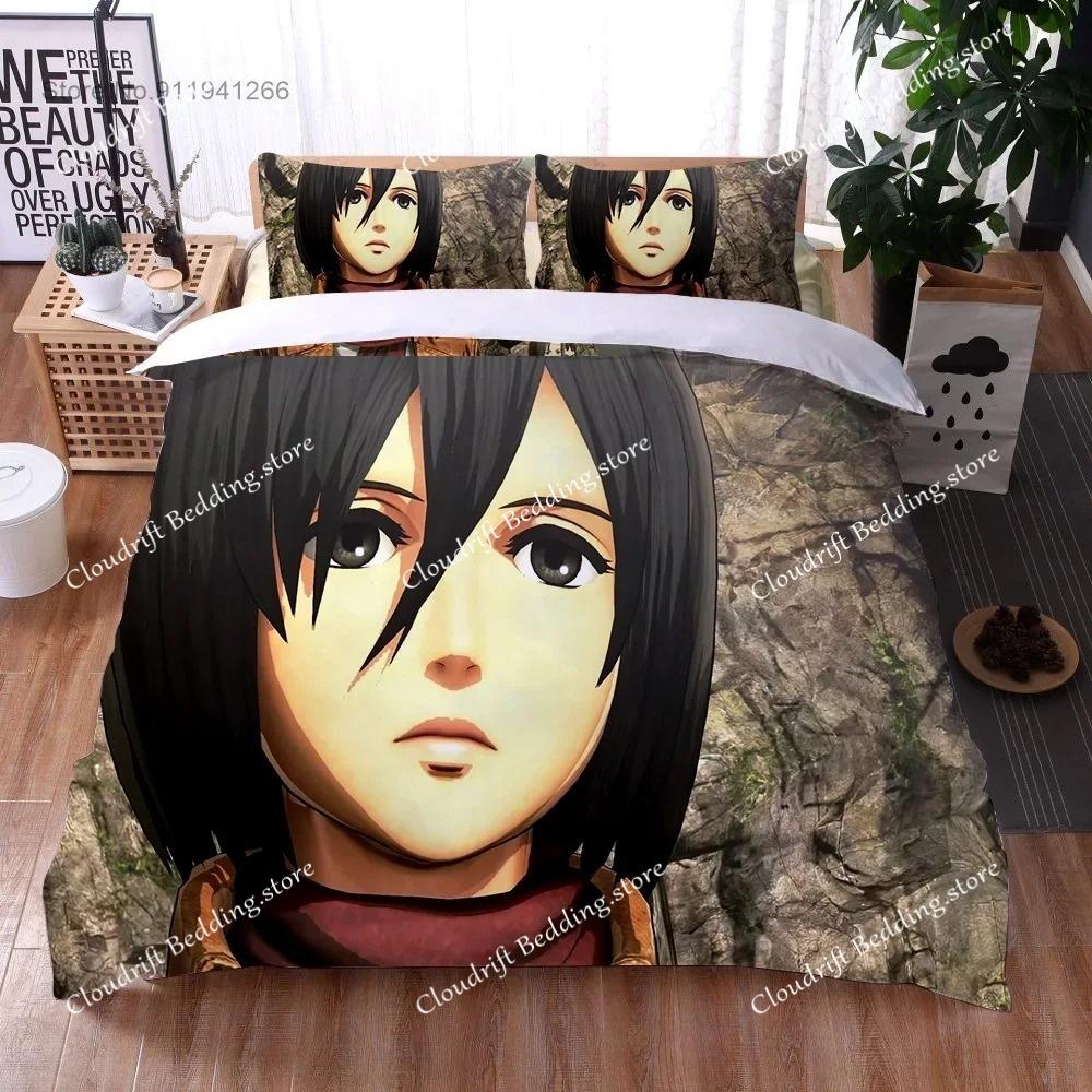 3D Druck Anime Attack on Titan Jungen Bettbezug Kissenbezug Flügel der Freiheit Kinder Bettwäsche Set Einzelbett Doppelbettgröße