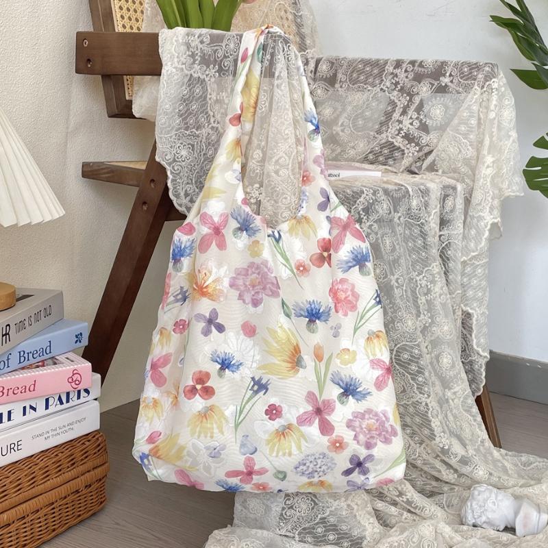 Summer Chiff Tulip Women's Vest ShoulderBags Large Capacity Lightweight Female Colorful Handbags Commuter Female Soft Tote