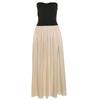 European and American Style 2024 Autumn New Cross-Border Women's Fashion Strapless Color-Blocking Pleated Slim-Fit Dress