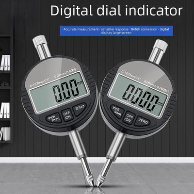 0-12.7mm Electronic Digital Dial Indicator Micrometer, 0.01mm Depth Measurement, 0.001mm Accuracy.