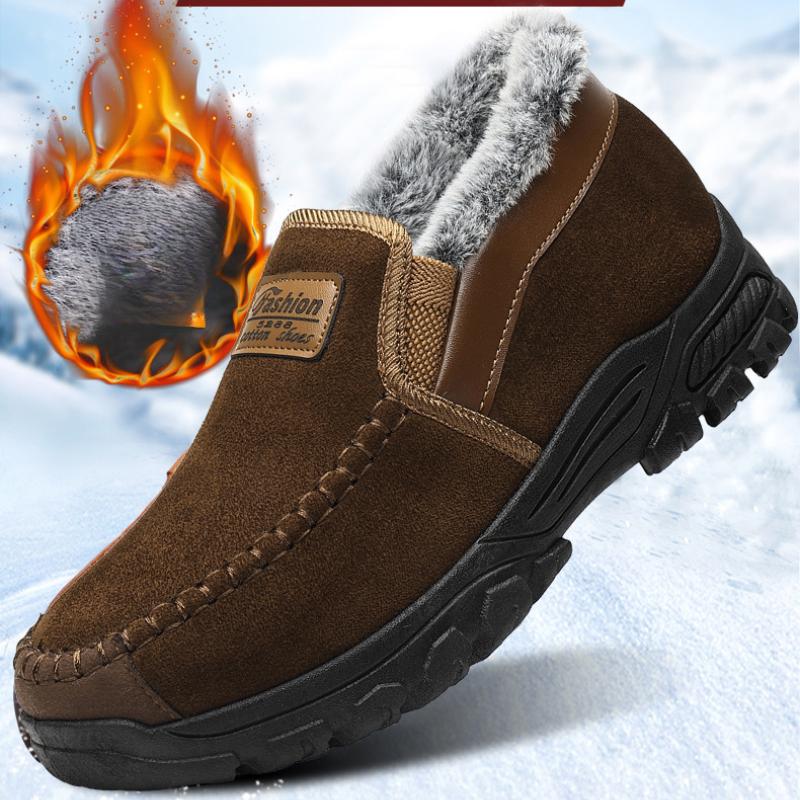 Winter Men Cotton Shoes Super Warm Plush Anti Slip Comfortable Outdoor Casual Men Shoes Wear Resistant Fashion Ankle Boots