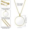 Vintage Magnifier Pendant Necklace 5X Magnifying Glass Jewelry Hanging Loupe with 42mm Lens 45cm Chain for Ladies Elder Reading
