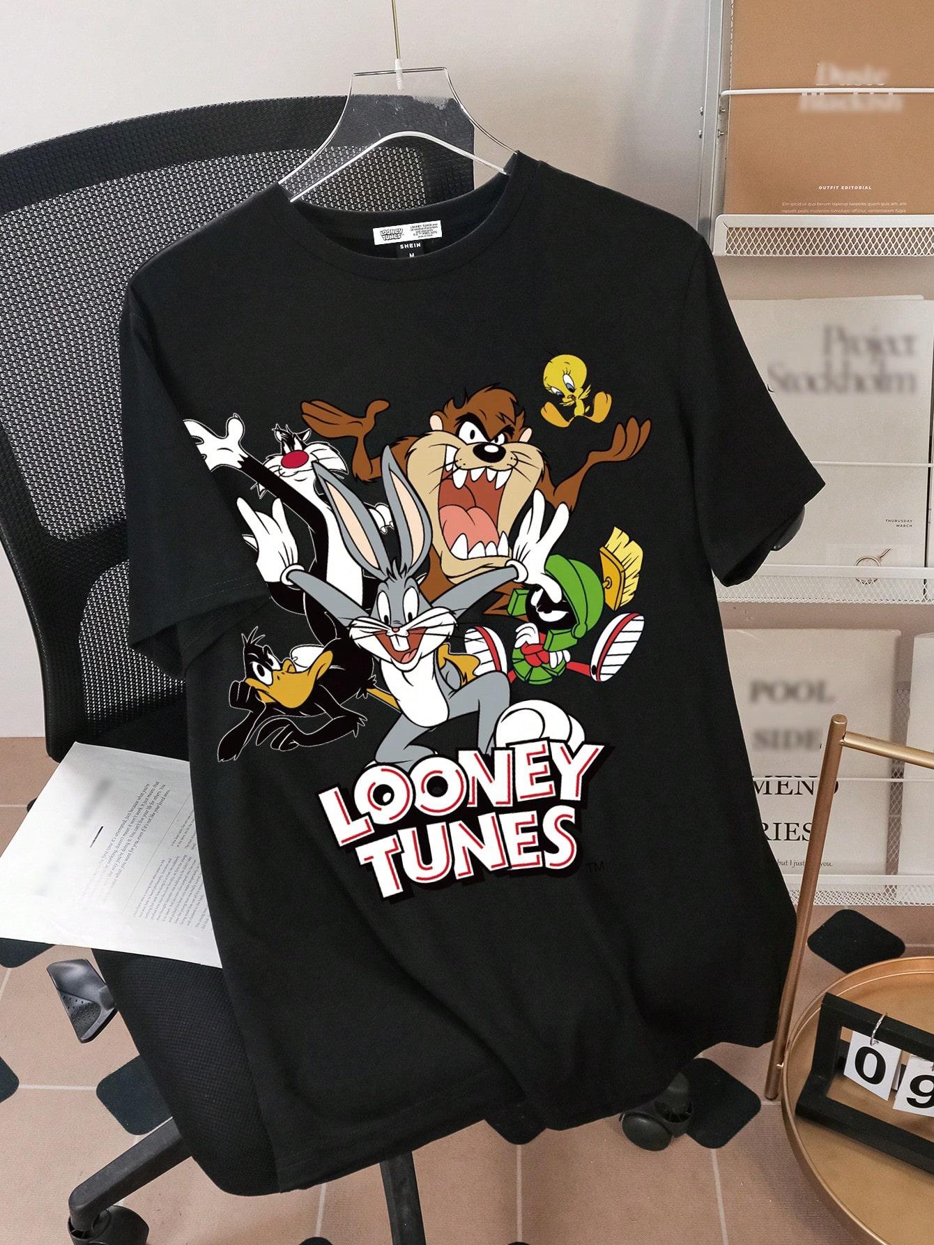 

Men s Cartoon Animal Letter Print Short Sleeve T-Shirt Summer Casual Cotton Oversized Y2k Ladies Clothes Woman Men Clothing Tees 4XL