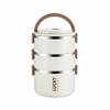 Insulated Lunch Box, Food Grade, Large Capacity, Double Compartment, Round, Portable, Lid, for Work,