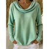 Women S Casual Loose Solid Color Mock Neck Long Sleeve Pullover Sweater
