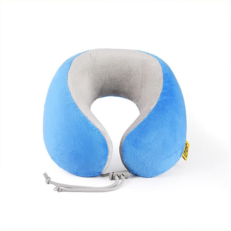 Cuscino da Viaggio Blu in Memory Foam a Forma di U