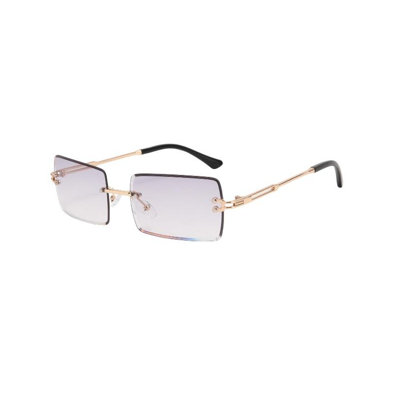 New borderless square fashion sunglasses for travel posing concave lens trendy UV protection