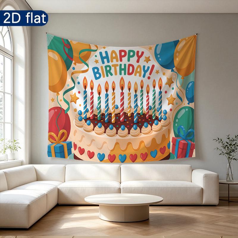 Colorful 2D Flat Backdrop Banner 1pc - Photo Booth Props