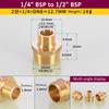 Brass Pipe Hex Nipple Fitting 1/8" 1/4" 3/8" 1/2" 3/4" 1" BSP Male Thread Quick Adapter Coupler Connector for Water Oil Gas