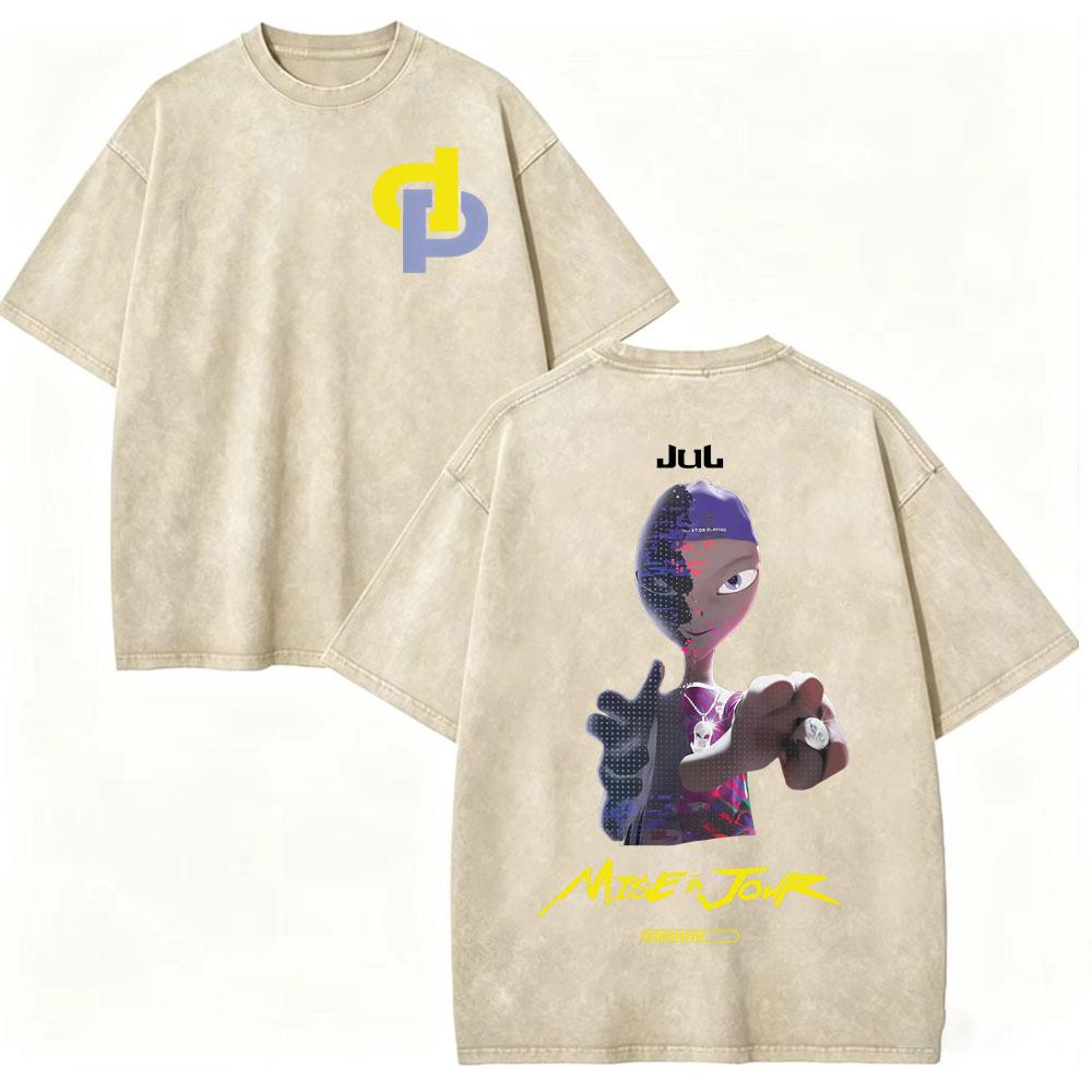 Vintage Washed Rapper JUL Album Graphic T Shirts Men Women Clothing Fashion Hip Hop T-shirt Summer Casual Loose Cotton T-shirts
