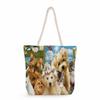 Flower Cat Print Thick Rope Single-shoulder Beach Bag 7269 CLE