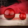 Red Auspicious Bead Crystal Ball Ornament, 3CM 5CM Glass Handheld Bronze Pot Glazed Piece