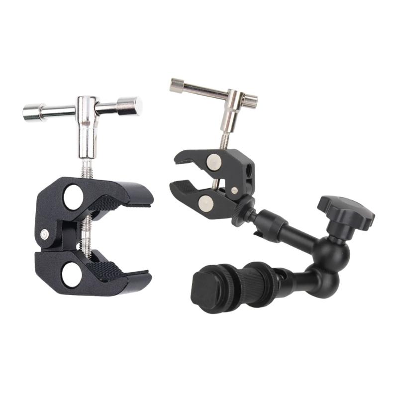Heavy Duty Multifunctional Super Crabbing Clamp 1/4inch 3/8inch Screw Thread Adapter for Camera Photography Light