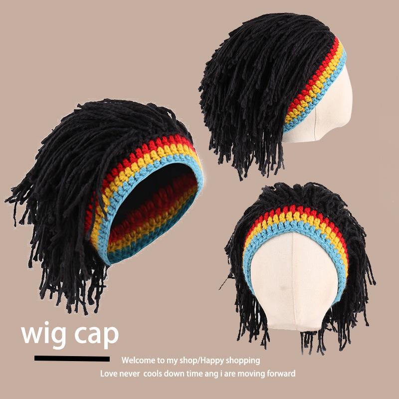Halloween Persönlichkeit Reggae Wilde Wollperückenmütze Lustige Form Foto Gestrickte Mütze Dreadlock-Mütze