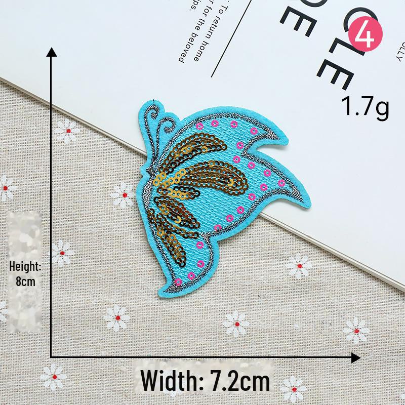 Smiley Face Embroidery Patch Sequin Love Label - Eyes Clothing Decoration.