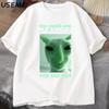 T-shirt Drôle Chat Alien Meme Dank pour Unisexe Femmes T-shirt Brainrot T-shirt Stupid Cringe Harajuku Unisexes T-shirts Coton Oversize
