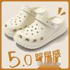 Women's Trendy Non-Slip Odor-Resistant Closed-Toe Summer Crocs with Thick Soles for Casual Outdoor Wear