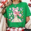 Easter Themed Duck Print T-shirt Cute Cartoon Animal Graphic Tops Women Casual Short Sleeve Crew Neck Holiday Tees